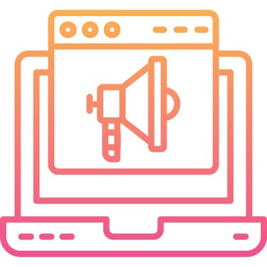 Reklam pazarlama. Web simgesi basit illüstrasyon