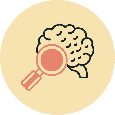 İnsan beyni ikon vektör illüstrasyonu