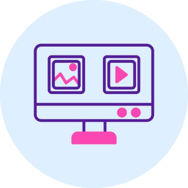 Web simgesi, vektör illüstrasyonunu izle