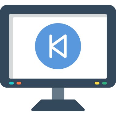 Bilgisayar monitörü. Web simgesi basit illüstrasyon