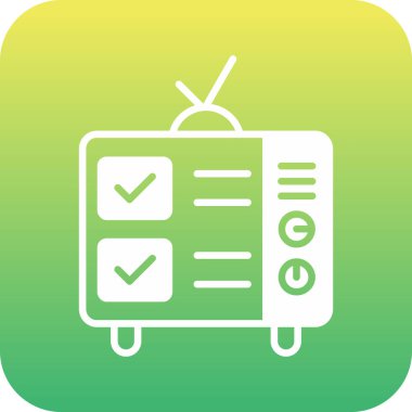 Eşsiz TV Vektörü Glyph Simgesi