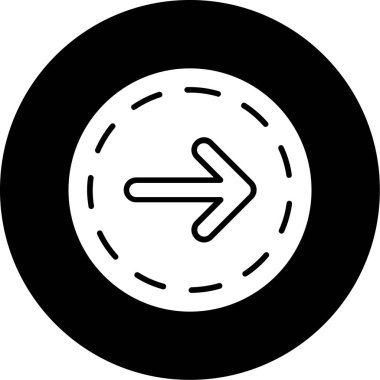 Siyah daireli okun vektör simgesi