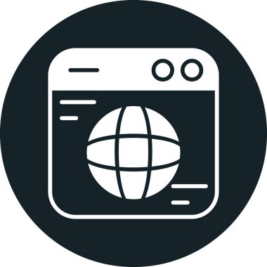 Tarayıcı internet tarayıcı simgesi katı biçiminde