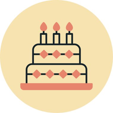 Doğum günü pastası. Resim, basit tasarım