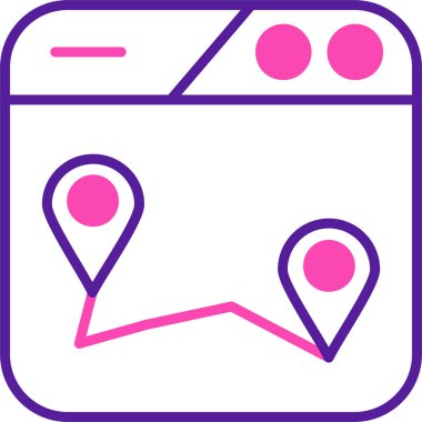 Harita. Web simgesi basit illüstrasyon