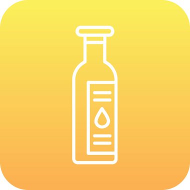 Beyaz arka planda izole edilmiş cam şişe ikonu olan bir şişe.