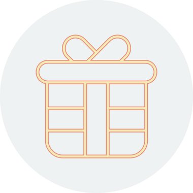 Yay çizgisi ve dolgu biçimi olan hediye kutusu, vektör tasarımı