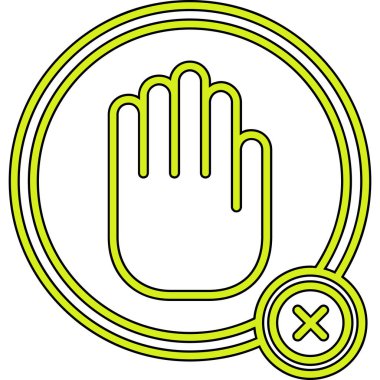 Elinizde yuvarlak bir simge, vektör illüstrasyonu