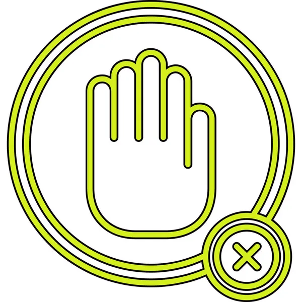 Elinizde yuvarlak bir simge, vektör illüstrasyonu