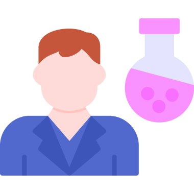 Kimyager erkek laboratuvar simgesi