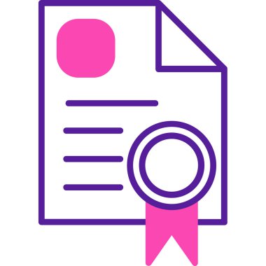 Sertifika. Web simgesi basit illüstrasyon