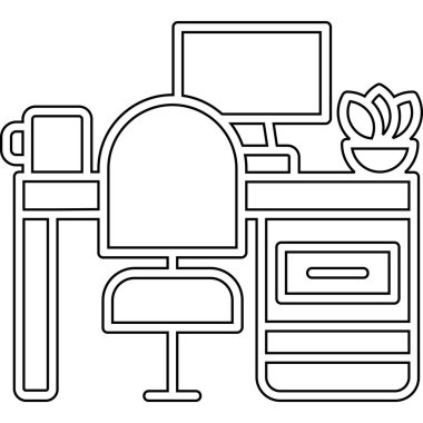 Çalışma odasında masa ve lamba var.