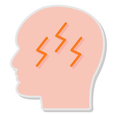 Baş ağrısı vektörü düz renk simgesi