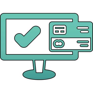 İşaretleme simgesi vektör illüstrasyon tasarımlı bilgisayar ekranı