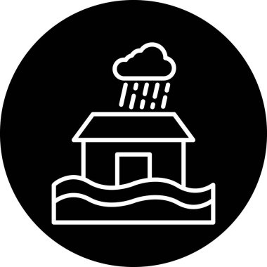 yağmur ikonu vektör illüstrasyonu