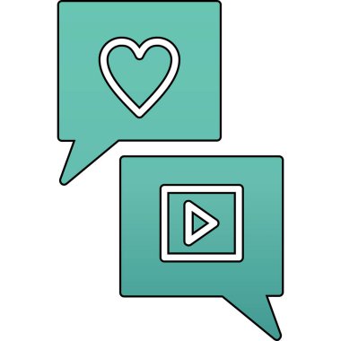 konuşma kabarcığı vektör illüstrasyon tasarımlı kalp