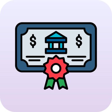 bankacılık simgesi renk ana hatları vektörü