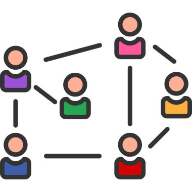 Sosyal ağ düz simgesi, vektör, illüstrasyon