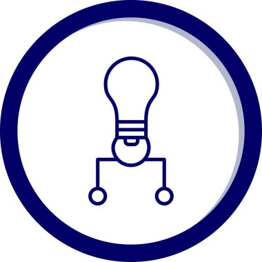 Yuvarlak çerçevede ampul vektör simgesi