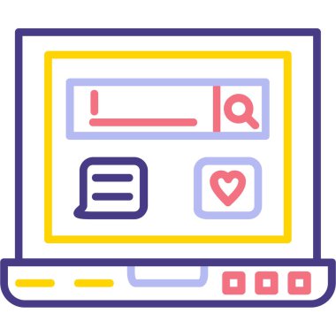 - İnternet. Web simgesi basit illüstrasyon