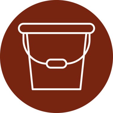 Çöp kutusu simgesi. Vektör biçimi düz simge, yuvarlak açılar, kahverengi renk, beyaz arkaplan.