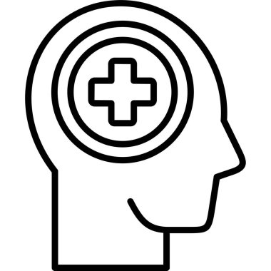 Beyin. Web simgesi basit illüstrasyon