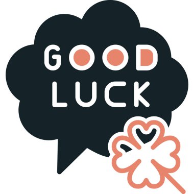 İyi şanslar. El çizimi metinle çizilmiş. İyi şanslar, Lucky. İyi şanslar kartı. izole vektör illüstrasyonu