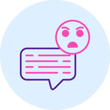 kızgın ileti simgesi, vektör illüstrasyonu