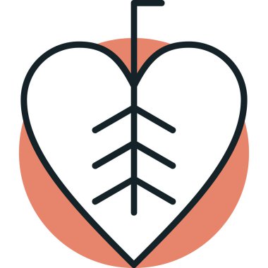 Kalp. Web simgesi basit illüstrasyon