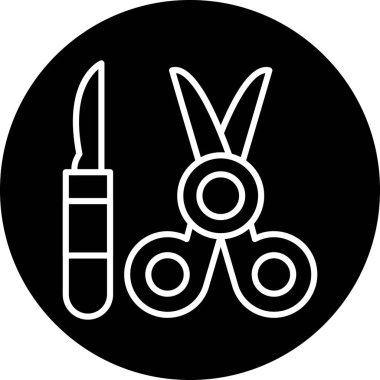 Makas, makas ve tarak simgesi, satır biçimi