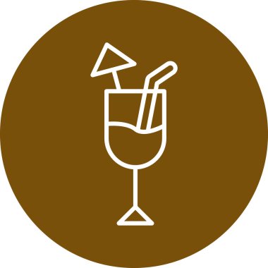 Kokteyl ikonu vektör illüstrasyonu