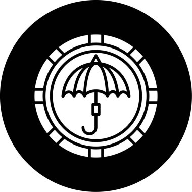 şemsiye simgesi vektör illüstrasyonu