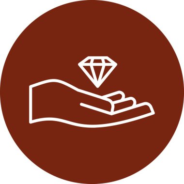 vektör el bir elmas simge tutuyor