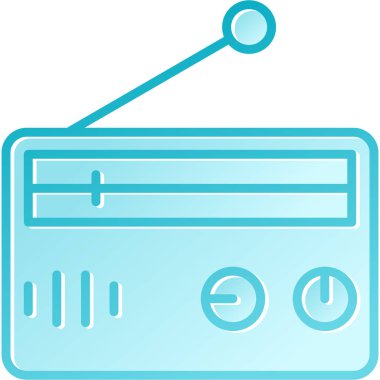 Radyo. Web simgesi basit illüstrasyon