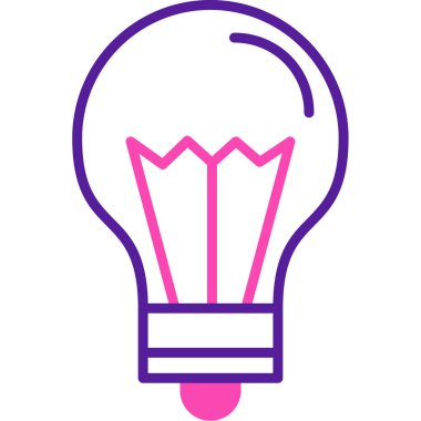 Ampul simgesi. Ağ için ampul vektör simgelerinin özet çizimi