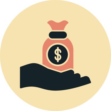 Çanta. Web simgesi basit illüstrasyon