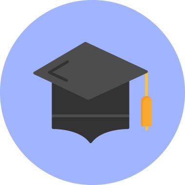 Mezuniyet. Web simgesi basit illüstrasyon