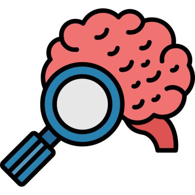 Beyin. Web simgesi basit illüstrasyon