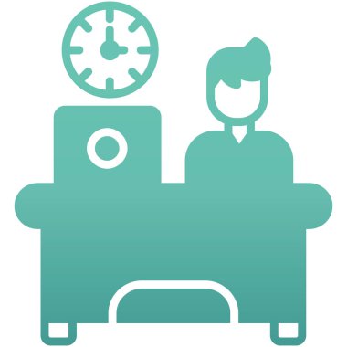 Dizüstü bilgisayarı olan adam vektör çizimi