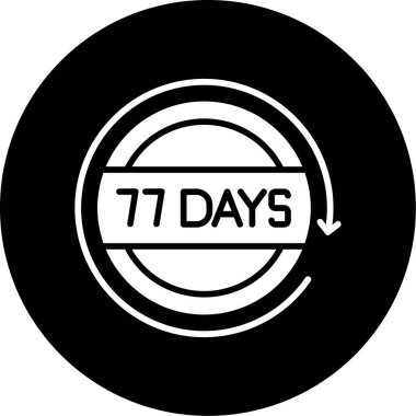 7 gün 7 gün 7 gün simge, vektör illüstrasyonu