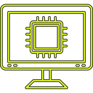 Modern monitör simgesinin vektör illüstrasyonu