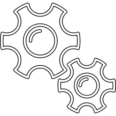 dişli dişli simgesi ana hat biçiminde