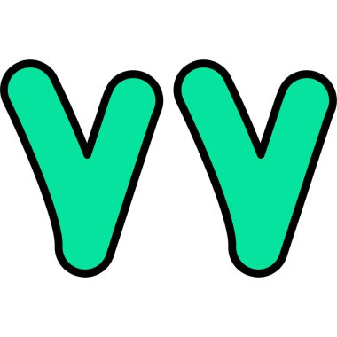 harf v v simgesi vektör çizimi