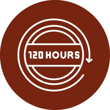 14-7 saat mühür. bu düz vektör simgesi siyah renk ve yuvarlak daire ile çizilir