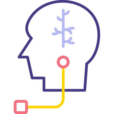 Beyin. Web simgesi basit illüstrasyon