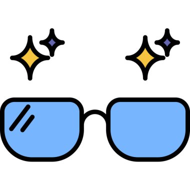 Güneş gözlüğü ikonu. gözlük gözlüğü vektör simgesi rengi düz izole