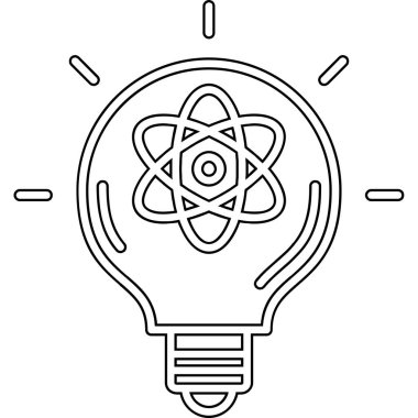 Atom ampulü ikonu. beyaz arkaplanda izole edilmiş web tasarımı için ana atom ampul vektörü simgesi