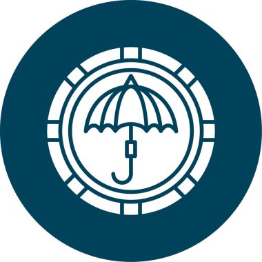 Şemsiye simgesinin vektör illüstrasyonu