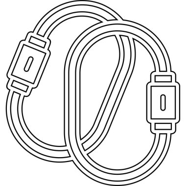 Kablo. Web simgesi basit illüstrasyon