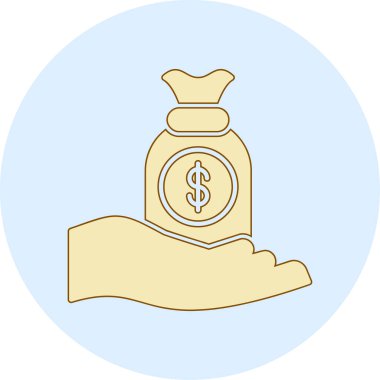 Dolar madeni para ikonu. vektör illüstrasyonu